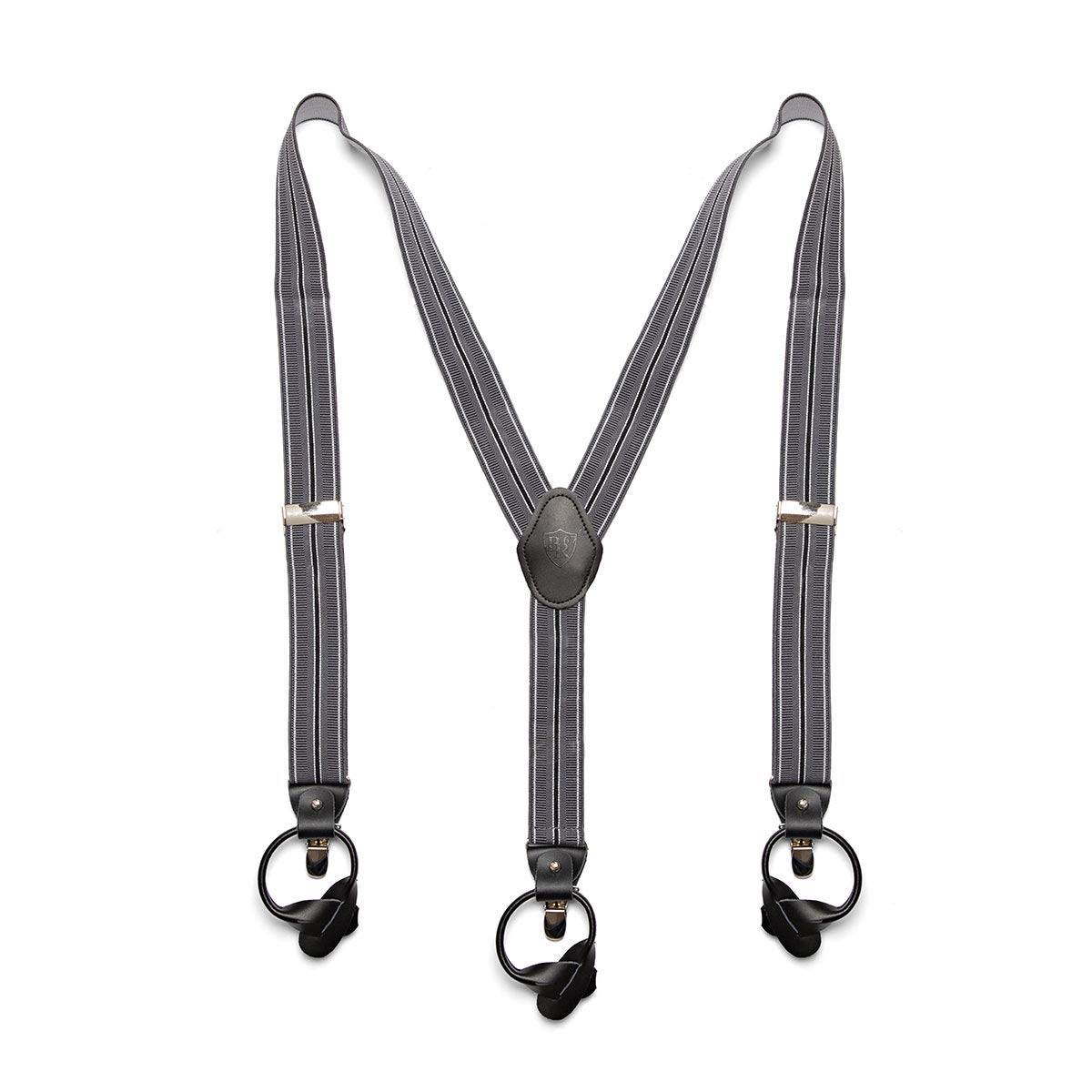 Brera67 Men's Elegant Suspenders 3.5 CM Wide Clips Adjustable Length