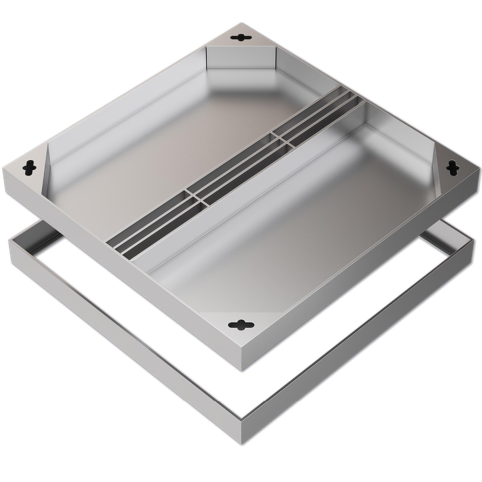 Couvercle de trou d'homme 30x30 cm en acier inoxydable 304 pour regard extérieur