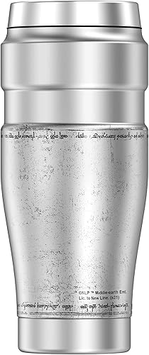 Miniatura 2 de The Lord of The Rings - Vaso metálico de viaje de acero inoxidable con diseño de mapa de la Tierra Media, THERMOS King, aislado al vacío y doble