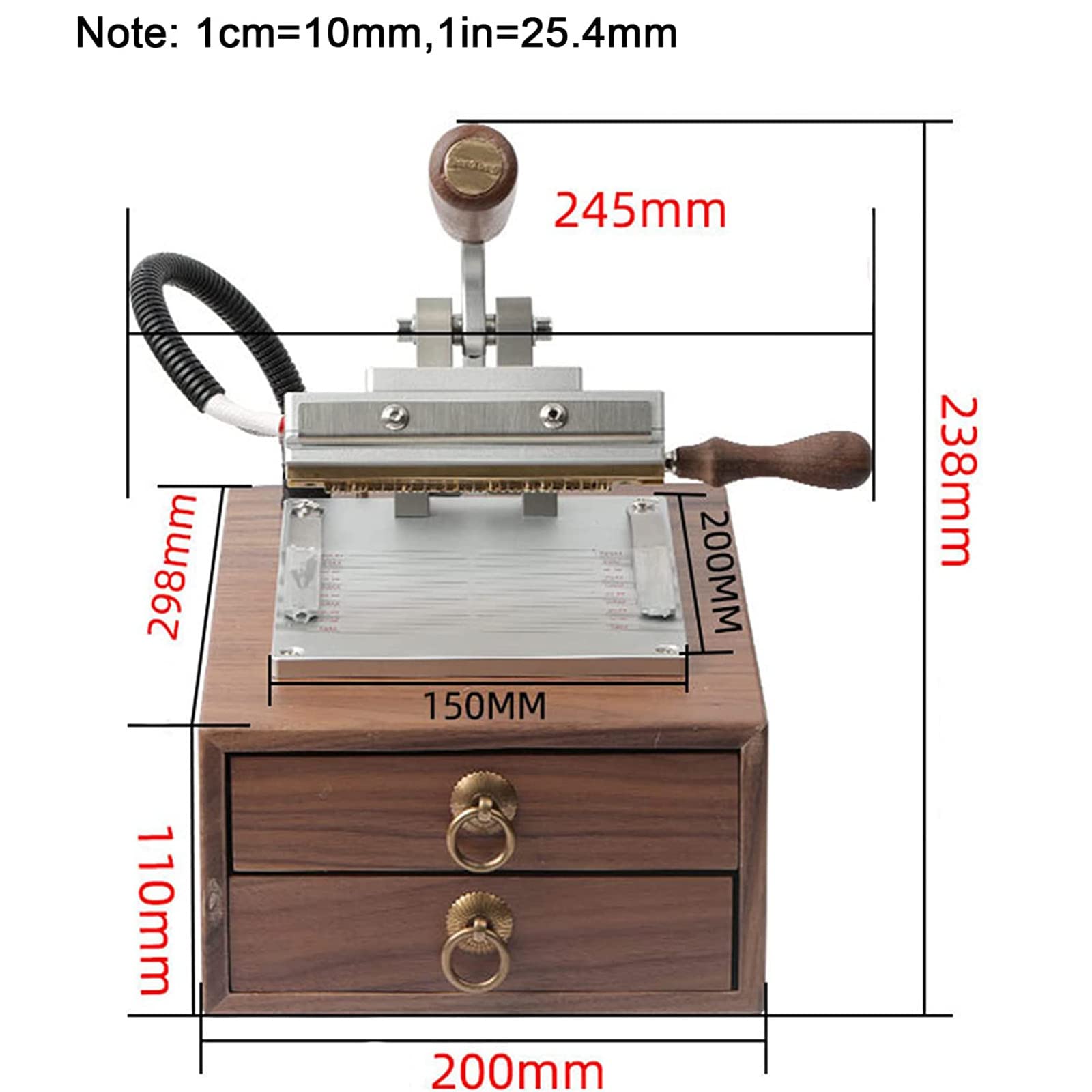 Stampatrice elettrica a caldo, 14 cm, pressa a caldo per goffratura e marchio su carta, pelle, legno, strumento fai da te per timbri su logo e pelle