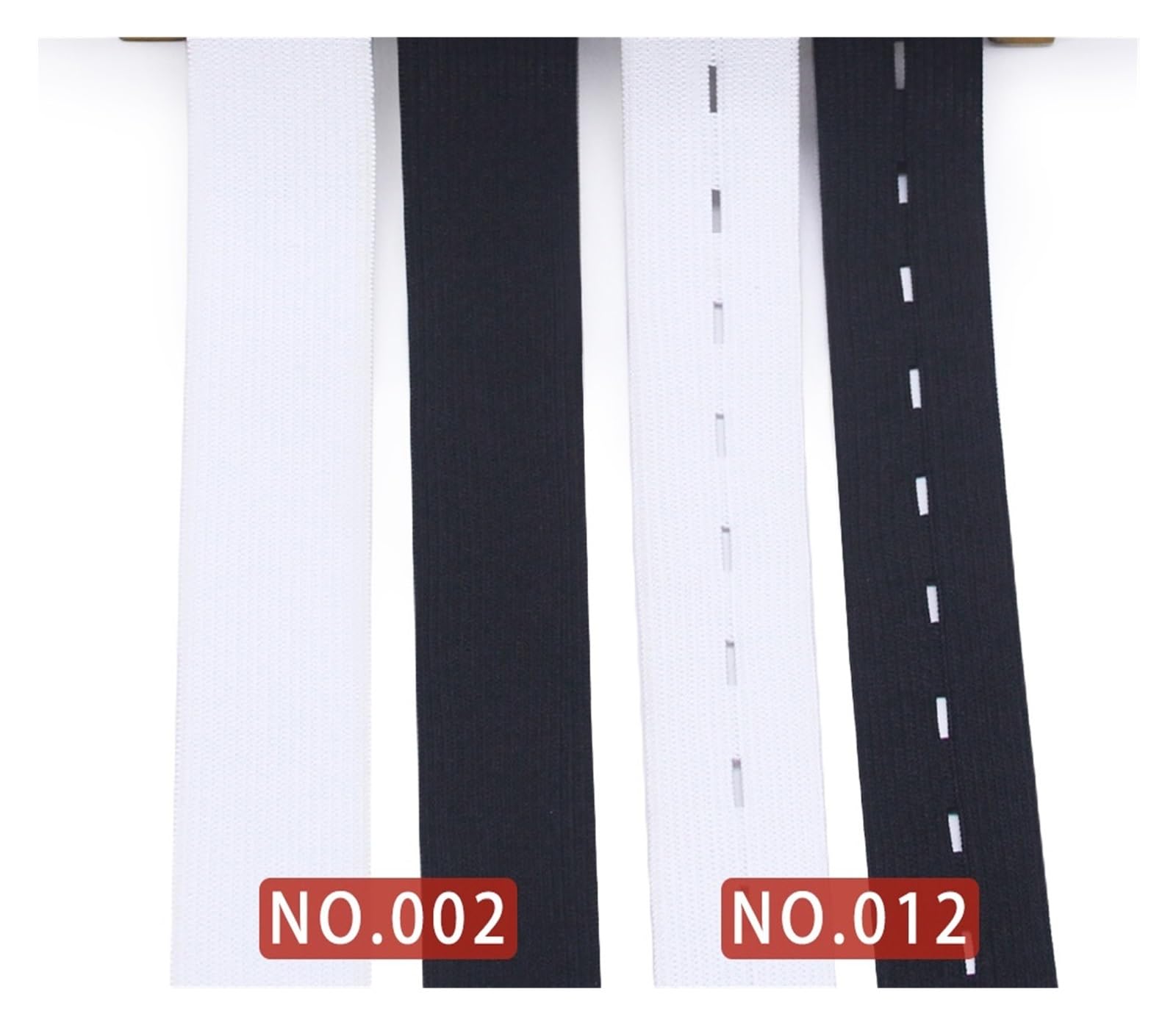 Cinta elástica plana blanca y negra de 8 hilos, cinta de goma for coser ropa, pantalones, accesorios, cinturón elástico, cinta for ropa DIY(Black001,5 Yards,60mm)