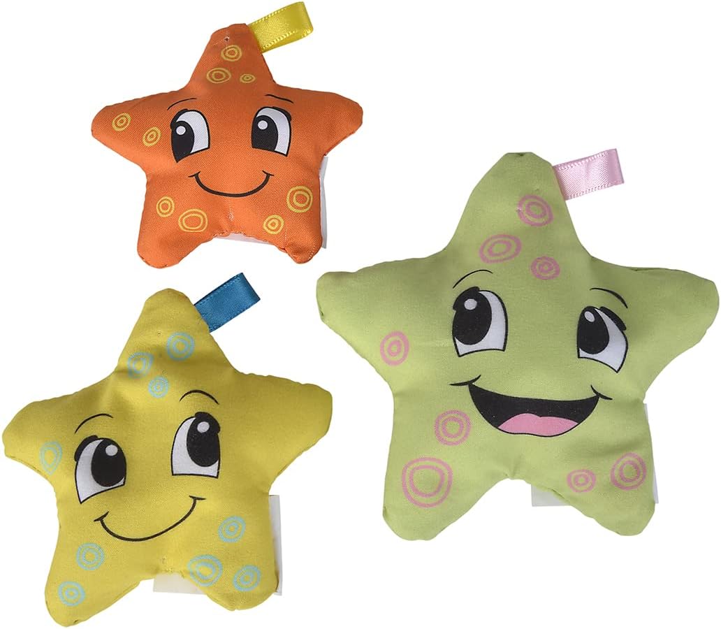 Simba 104010071 - ABC Soft Starfish Toy for Babies - Polystyrene Filled Stars - 3 Pieces, from 6 Months