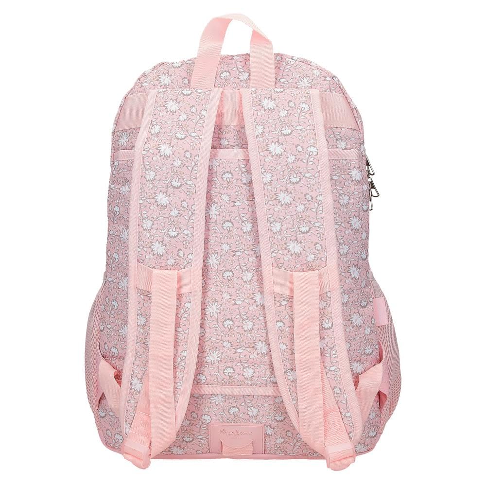 Pepe Jeans Mia Mochilas casual, mochila escolar rosa claro portaordenador, varios compartimentos, fabricada en Poliéster de Joumma Bags