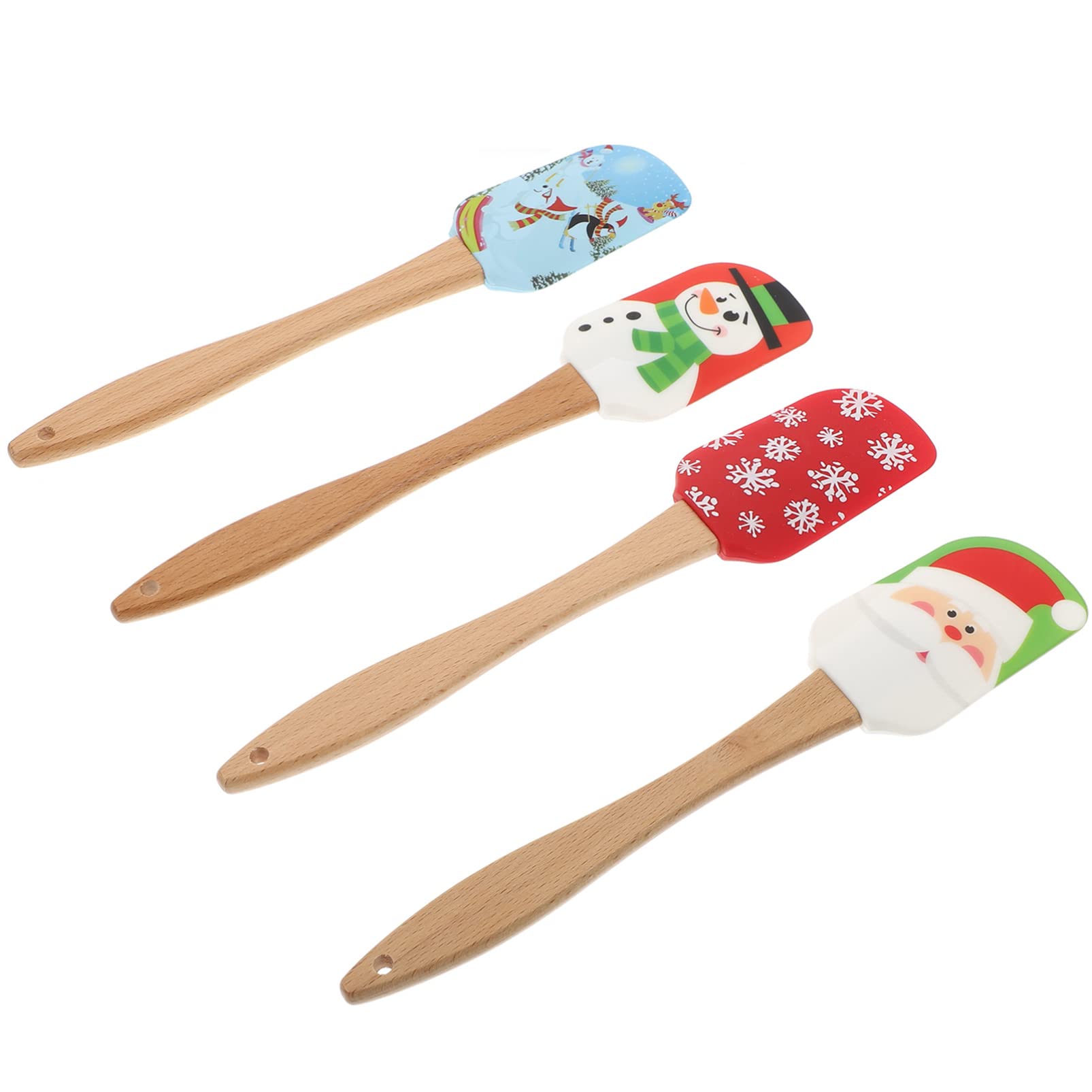 ABOOFAN 4piezas Espátula de Silicona para Navideña Raspador de Silicona Espátula para Mantequilla para Tartas de Cocina