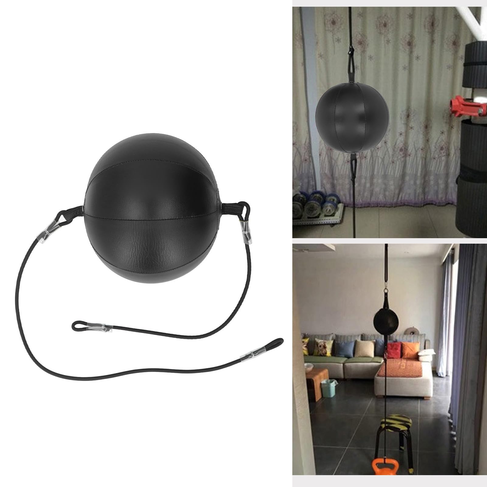 Doppelendball mit PU Leder für Schlaggeschwindigkeit, verstellbare elastische Kordel, ideal zum Training für Zuhause und unterhaltsam.