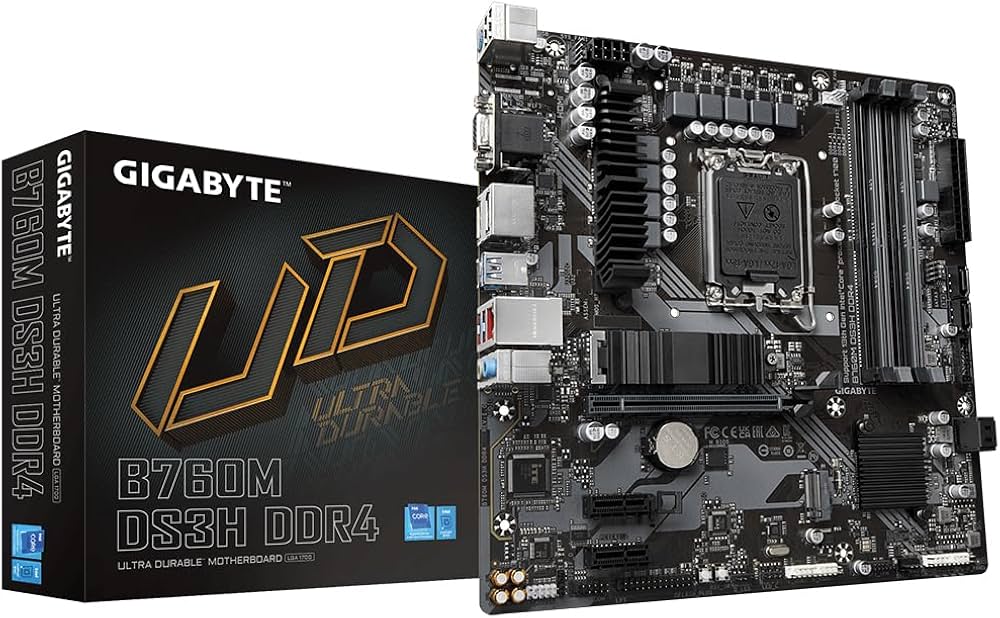 Gigabyte B760M DS3H DDR4 Motherboard - Supports Intel Core