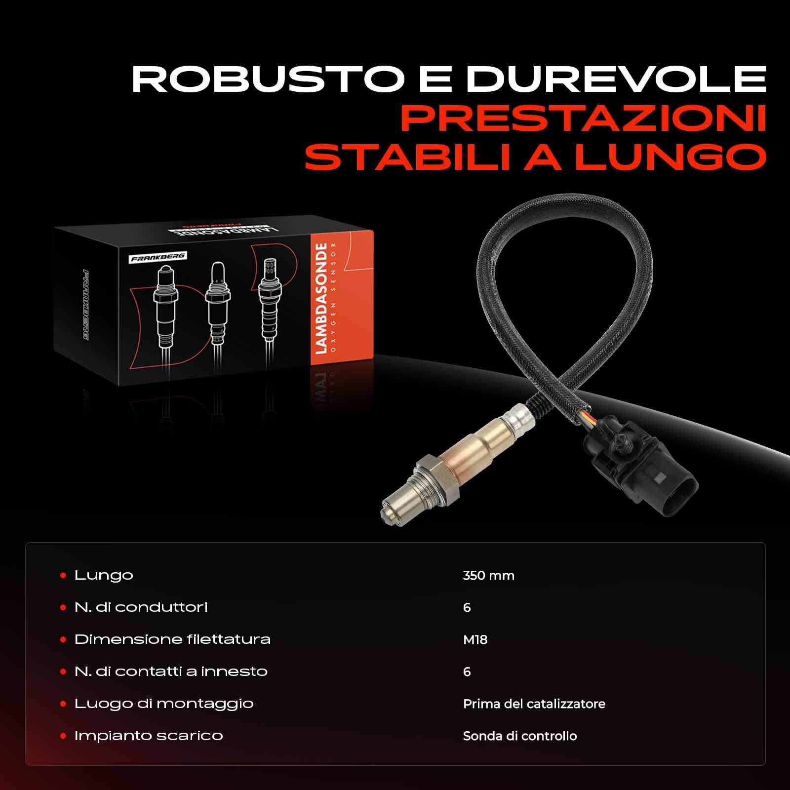 Frankberg Sonda lambda sensore di controllo a monte del convertitore | Compatibile con: Korando CK, Kyron, Attion I, Tivoli, Rodio II