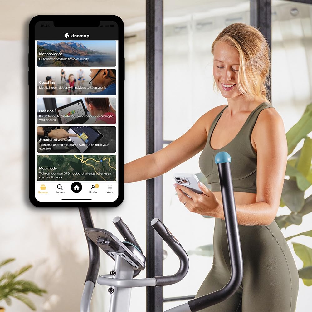 Cecotec Bicicleta Elíptica Plegable con App Drumfit Elliptical 8000 Motor Pro. Resistencia Magnética Regulable a Motor, Pantalla y Soporte Dispositivos, Volante Inercia 8kg, Pulsómetro, Zancada 40cm