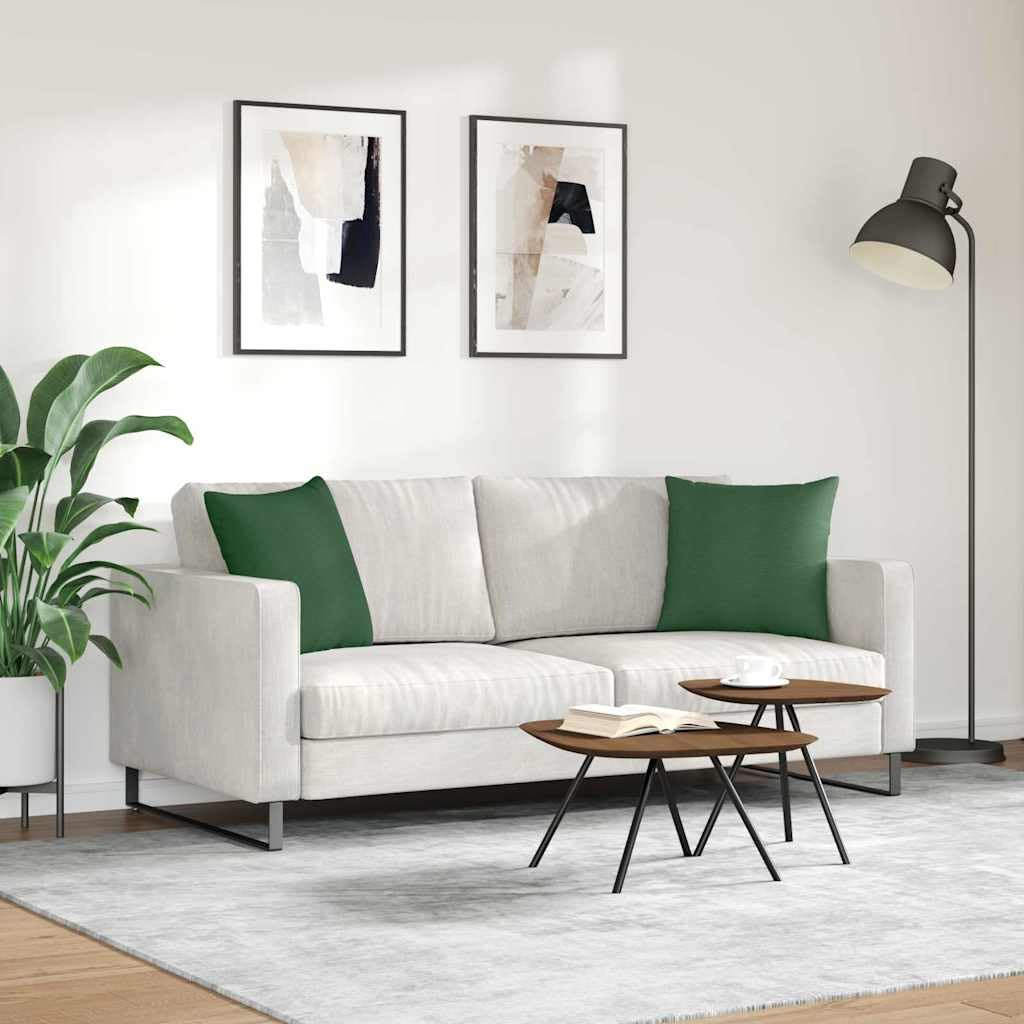 Sofakissen 2er Set Dunkelgrün 45 x 45 cm aus Cordstoff