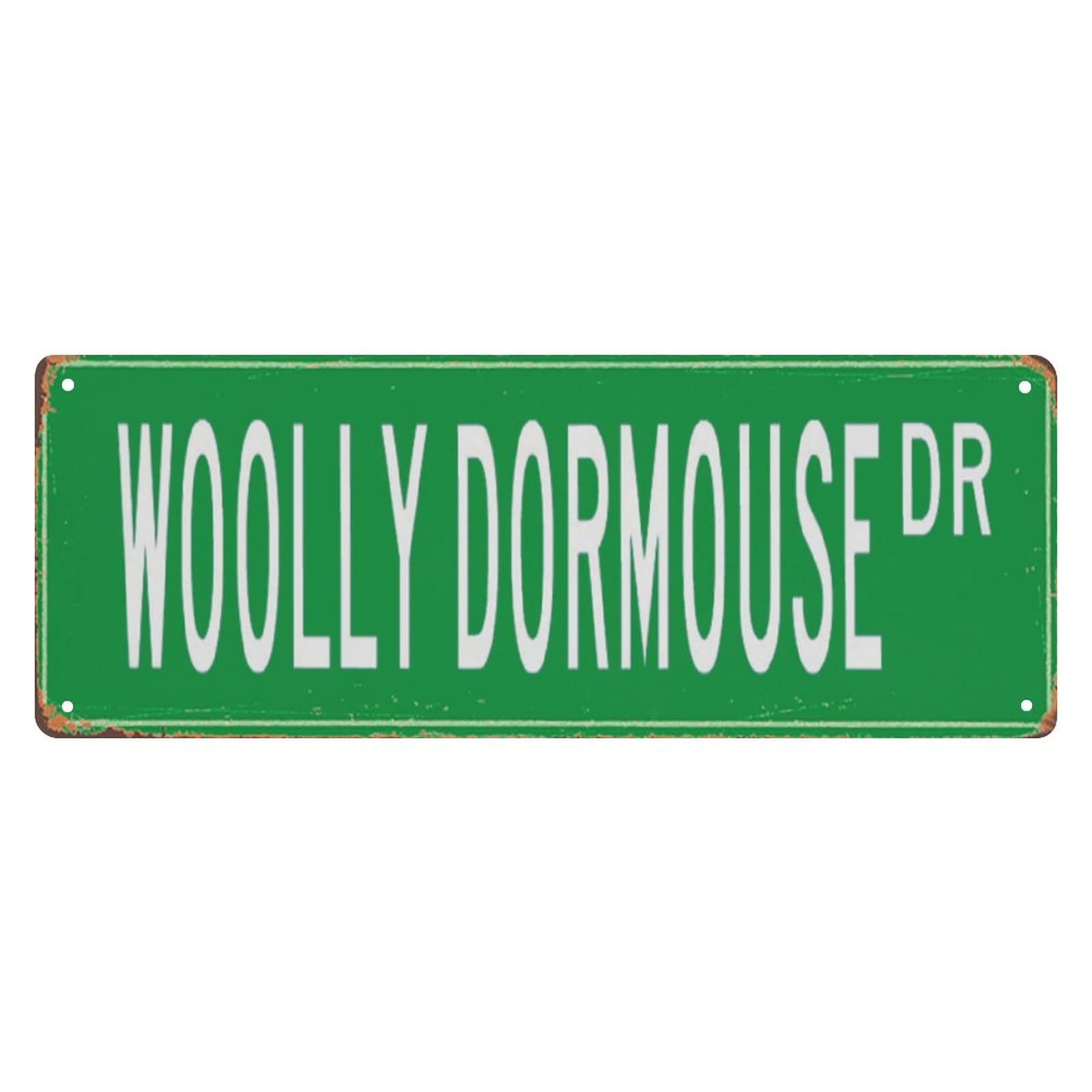 Woolly Dormouse DR Retro Tin Signs Aluminum Home Exit Sign Kitchen Garden Wall Front Door Coffee Decor 4x16 Inch