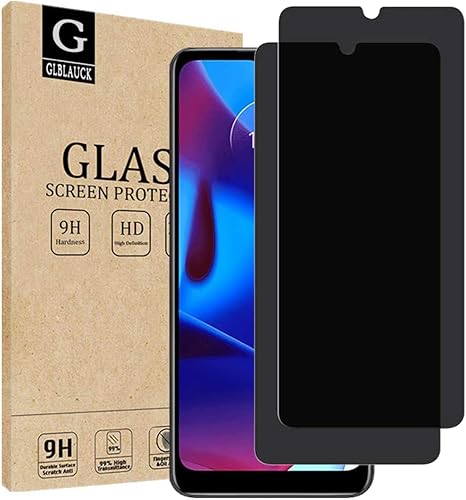 GLBLAUCK Paquete de 2 Protector de pantalla de privacidad para Motorola Moto G Pure, antiespía 9H dureza 9H, protectores de pantalla de vidrio