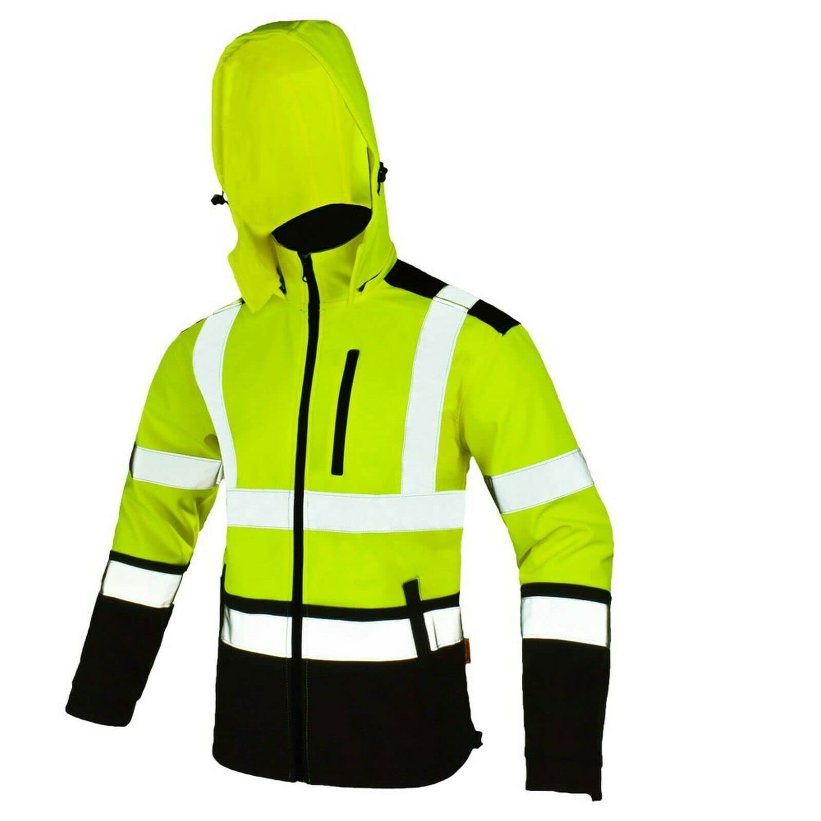 Art.Master Softshelljacke Arbeitsjacke Warnschutz Jacke Warnjacke Softshell Jacke mit Kaputze Gr.M-XXXL