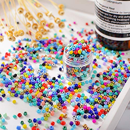 CHENKEE Glazen kralenset, 3 mm, 24.000 stuks kralen om te rijgen, mini-armband, glasparels, kit, 24 kleuren, losse… - Image 6