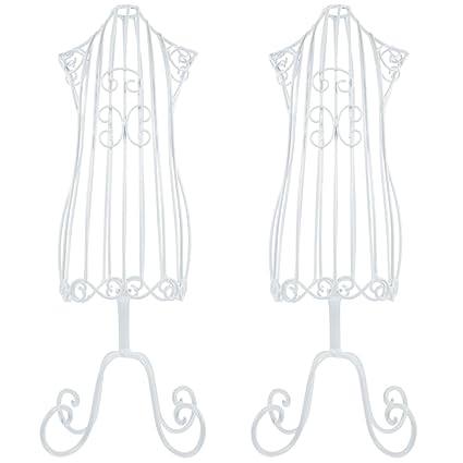 Mipcase 2pcs Doll Dress Forms dog clothes display rack apparel mannequin display pet costume hanger Mini Mannequin Metal