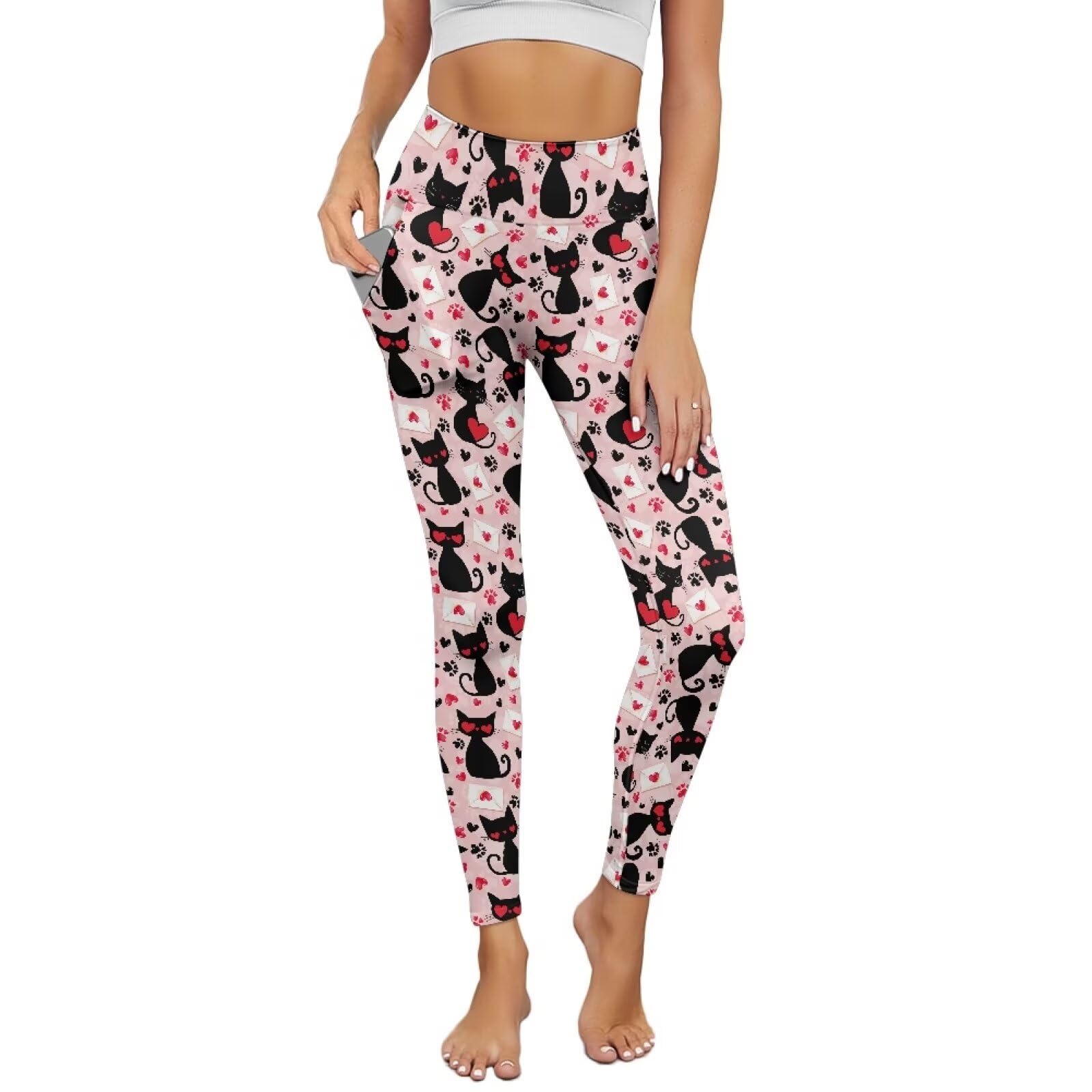 Showudesigns Yoga Pants with Pockets for Women High Waisted Leggings Butt Lift Workout Leggings Gym Fitness Running