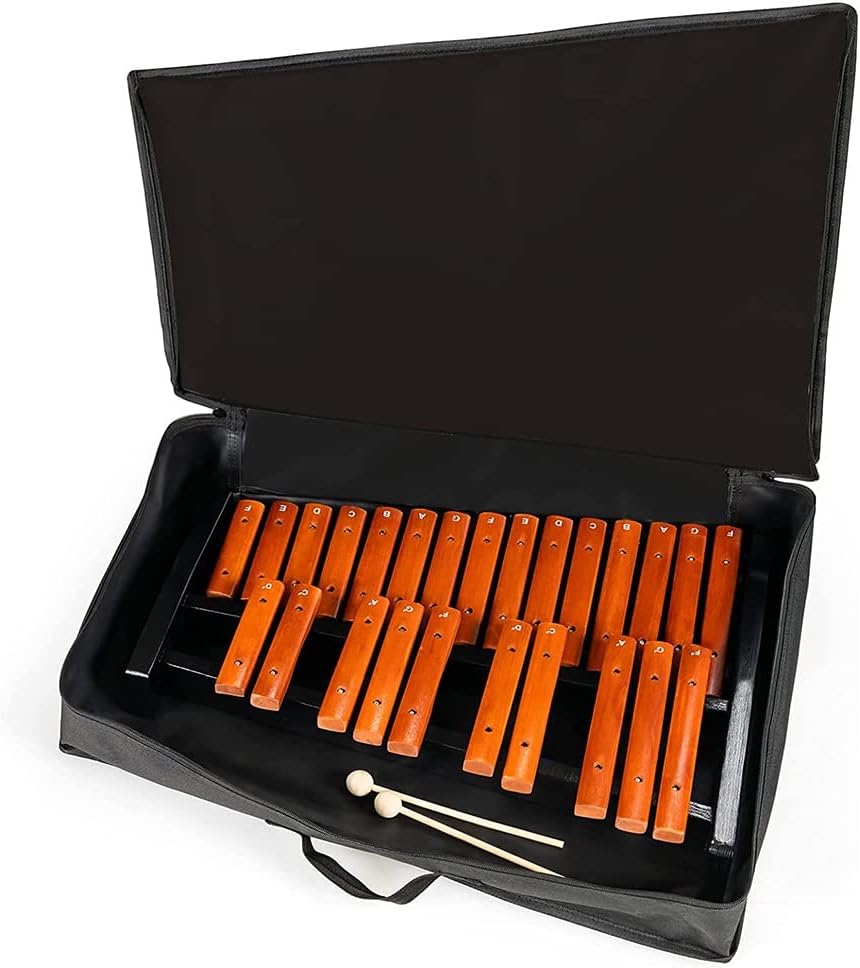25 Note Xylophone For Educational Musical Instrument, Wooden Percussion Gift, Professional Glockenspiel For Adults And Kids, With Mallets And Carrying Bag