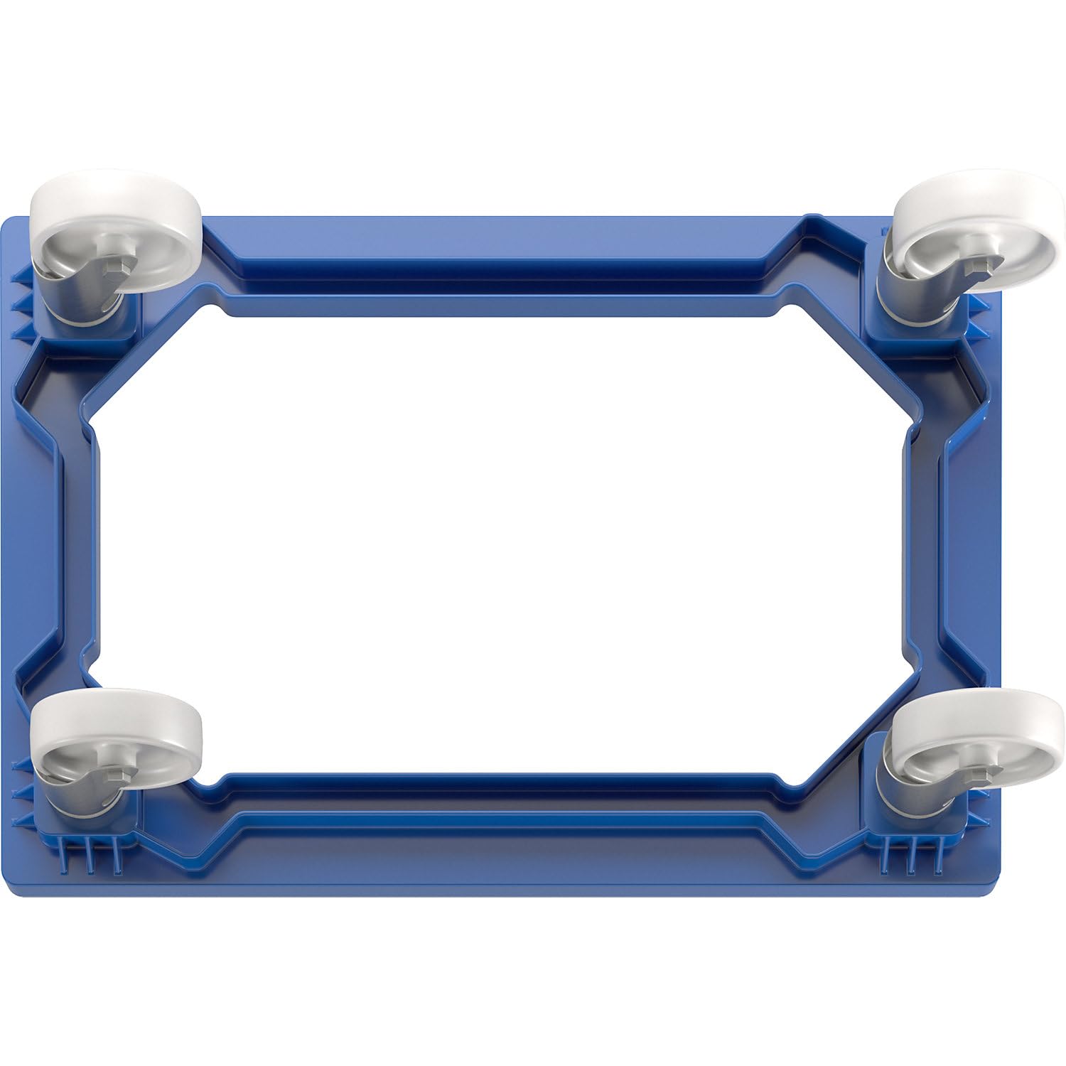 eurokraft | Plateau roulant professionnel | 600 x 400 mm | 4 roulettes pivotantes en polypropylène | bleu