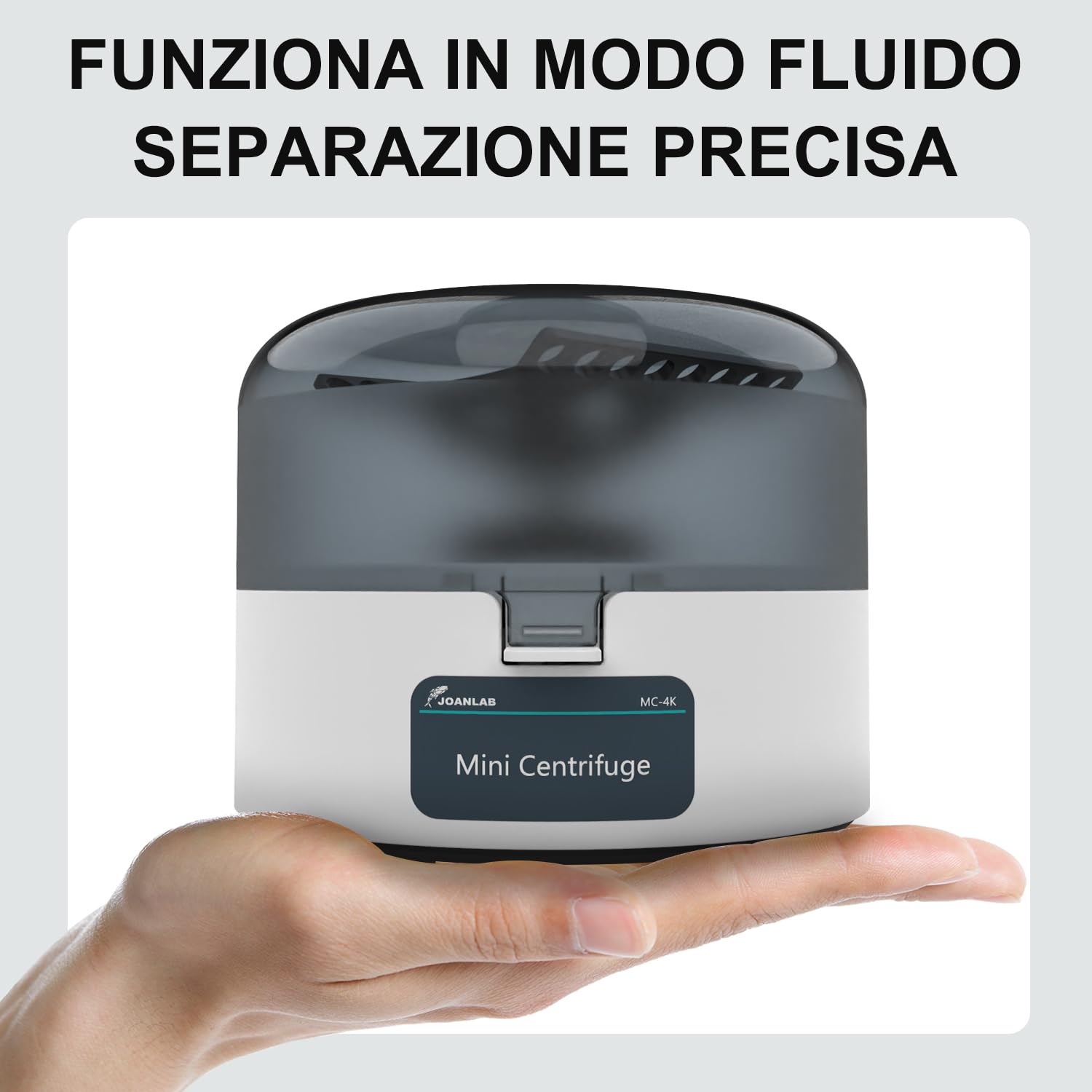 JOANLAB Mini Centrifuga 4000 RPM 980 xg RCF, Microcentrifuga da Banco con Rotore 2-in-1 per Provette da 0,2/1,5/2ml