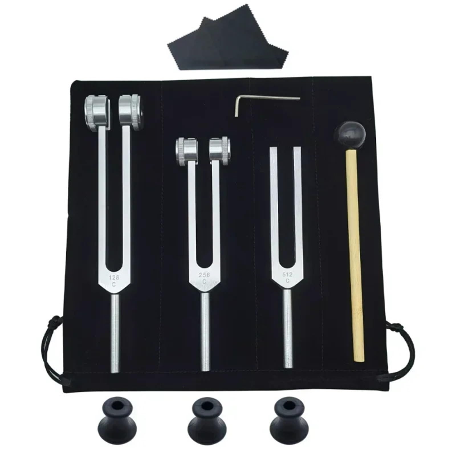 3PCS Diapason Set 128 256 512 Hz Yoga Diapason Meditazione Gruppo di Alluminio Lenitivo Rilassante Percussioni Musicali per Yoga(Golden)