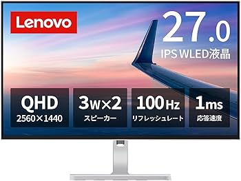 Amazon.co.jp: Lenovo L27q-4A モニター (27.0インチ IPS WLED液晶 QHD
