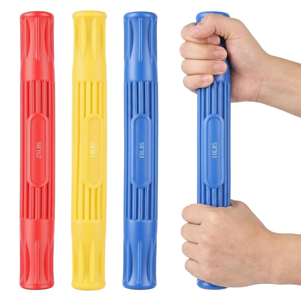 Proberos® 3Pack Hand Strength Trainer Bars, 31cm Power Twister Bar, Forearm Flexer Flexbar for Tennis Elbow, Golfers Elb