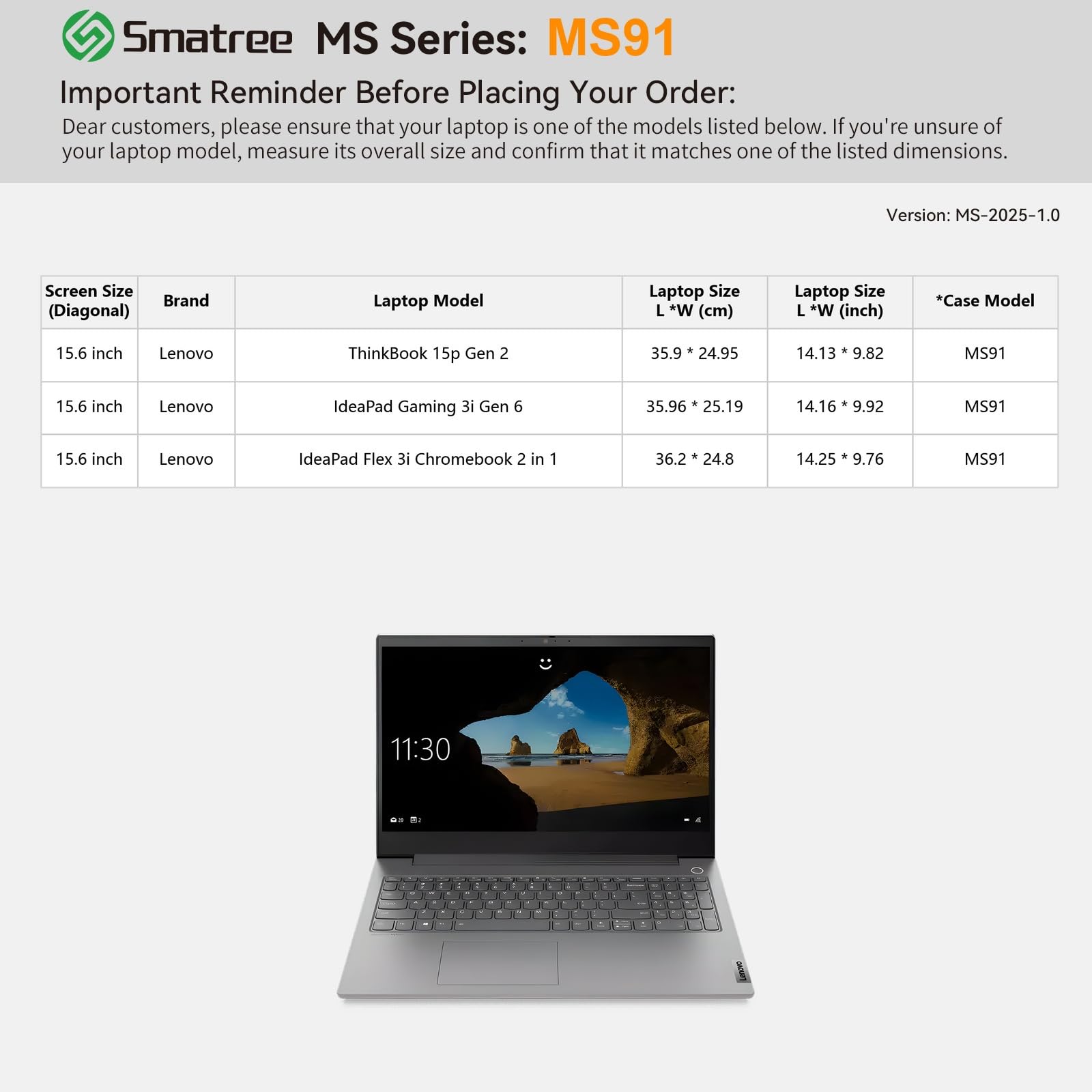 Smatree MS91 Twarde etui ochronne EVA z podstawką, kompatybilne z 39.6 cm Lenovo IdeaPad Flex 3i Chromebook 2 w 1, dla 39.6 cm IdeaPad Gaming 3i Gen 6, dla 39.6 cm ThinkBook 15p Gen 2, białe
