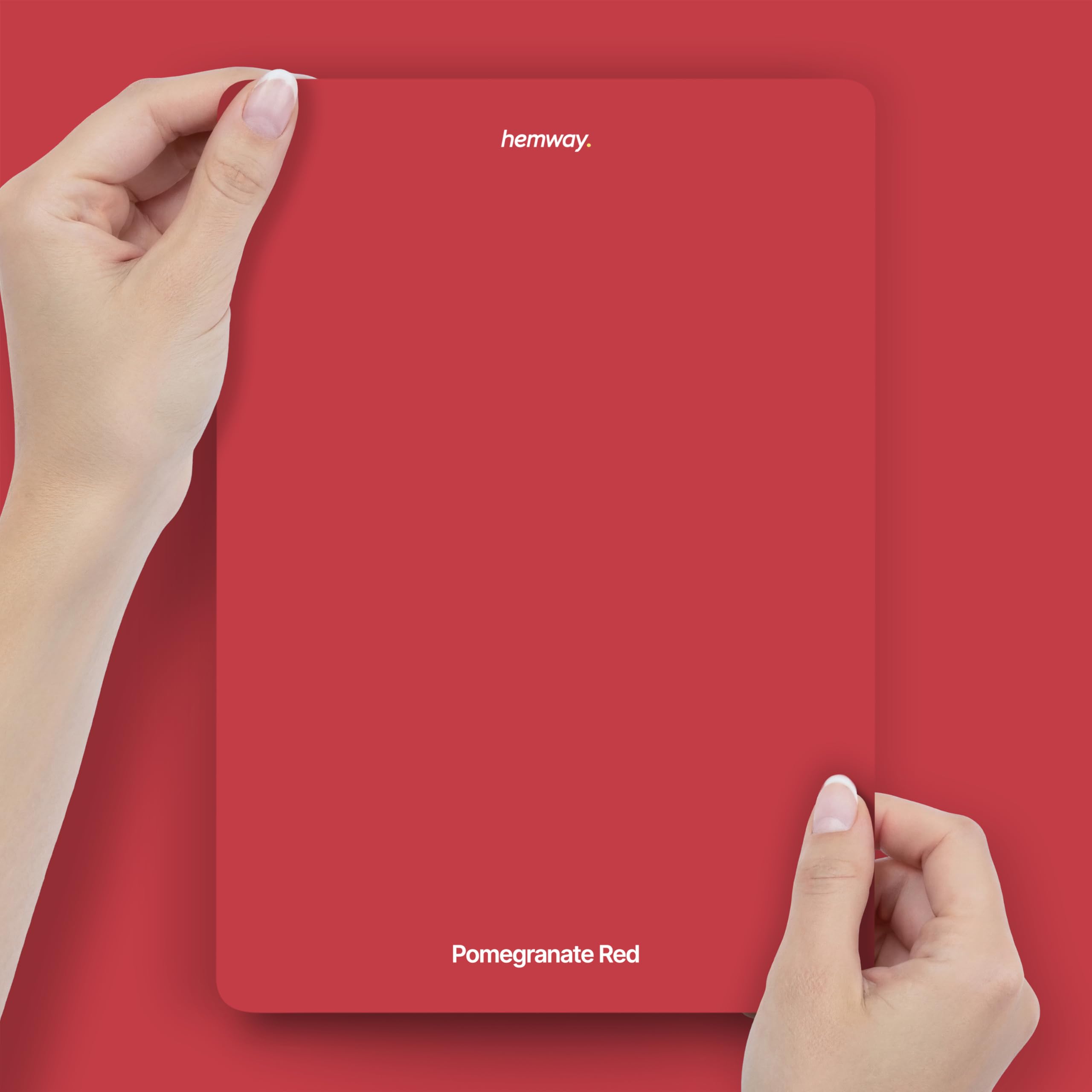 Hemway Pomegranate Red Peel & Stick Sample Chalk Paint | A5 Accurate Colour Swatch, Mess-Free Alternative to Paint Tester Pots, Easy To Use, Eco-friendly, for Interior Furniture & Walls
