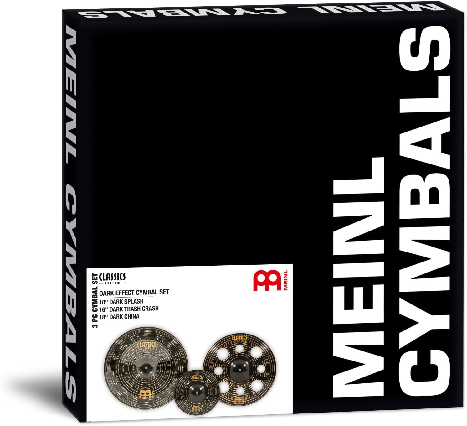 Meinl Cymbals Classics Custom Dark Set-CC10DAS/CC16DATRC/CC18DACH (CCD101618)