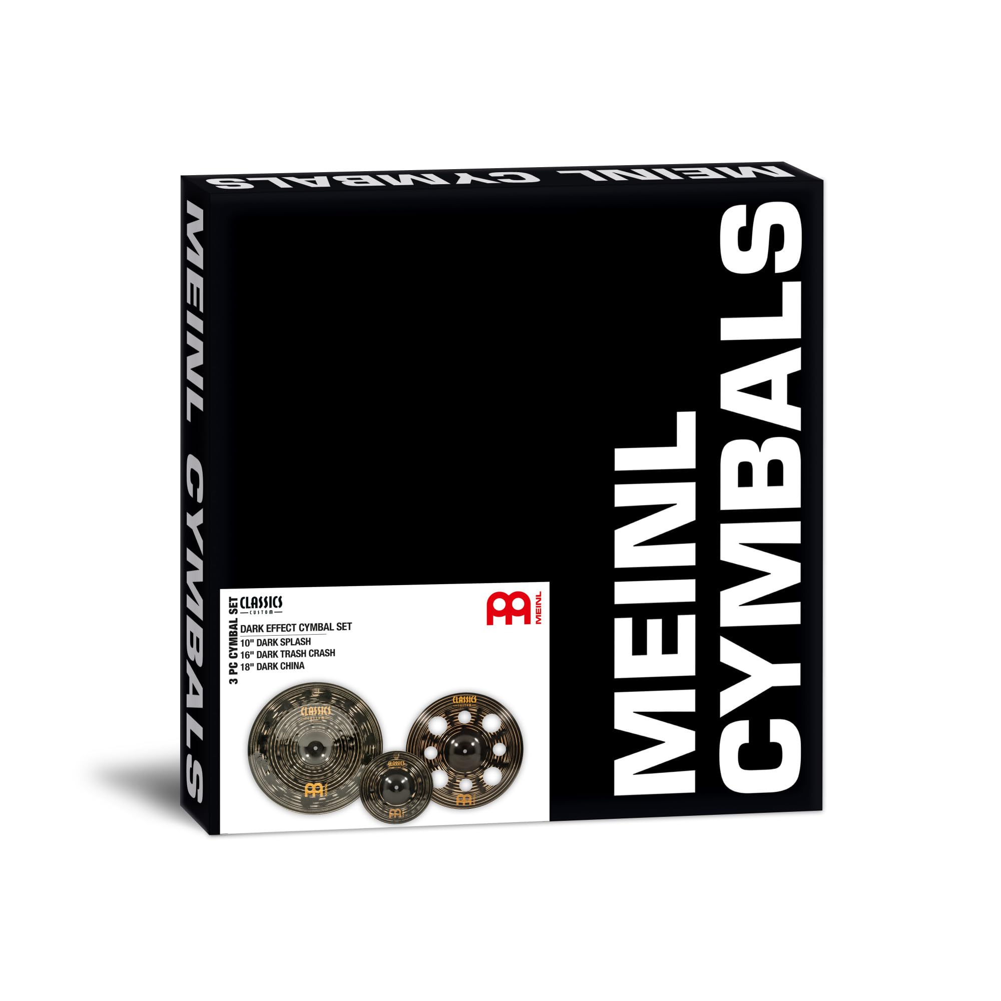 Meinl Cymbals Classics Custom Dark Beckenset - Mit Splash, Trash Crash und China Schlagzeug Becken - B12 Bronze, Dunkles Finish (‎CCD101618)