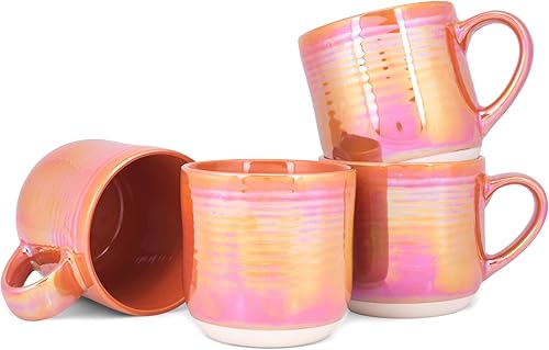 Elanze Designs Glossy Reactive Glaze - Taza grande de 17 onzas líquidas para cocina, de grado alimenticio, cerámica de grado alimenticio, taza de