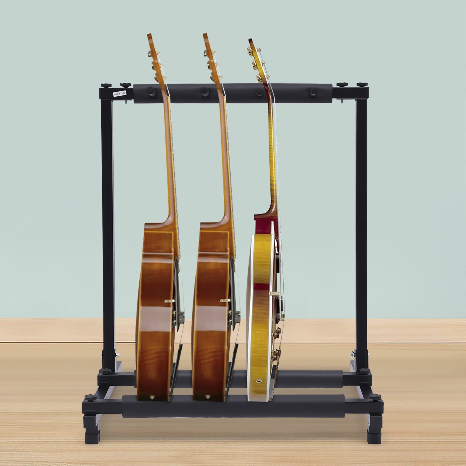 Support pour guitare à 3 niveaux, support multiple avec pieds ajustables pour guitare classique, acoustique, électrique, basse électrique Multistand