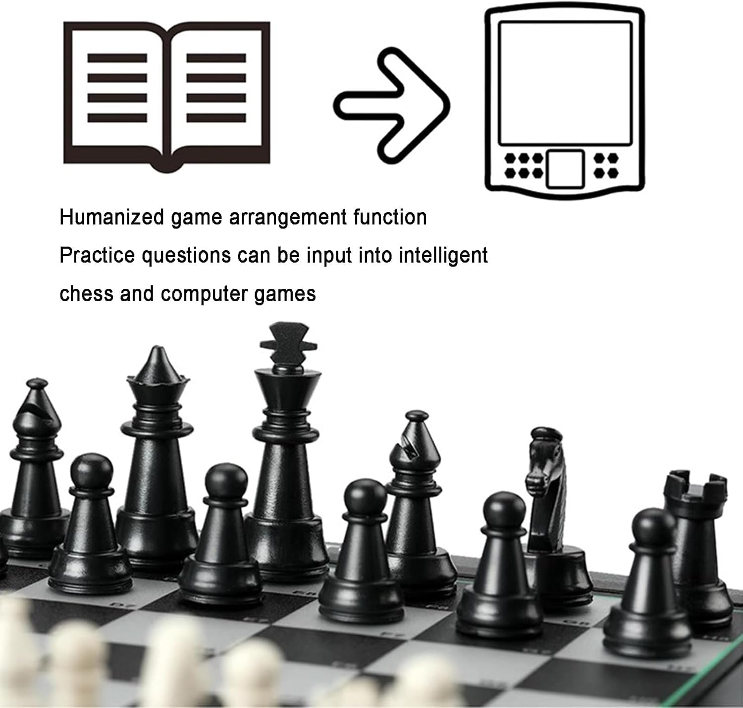 Échiquier Électronique, Jeu D'échecs Intelligent Avec Interaction Homme-machine, Pièces Magnétiques, Écran LCD - Affichage De La Position Des Pièces, Réglages Horizontaux À Plusieurs Niveaux, Anglais