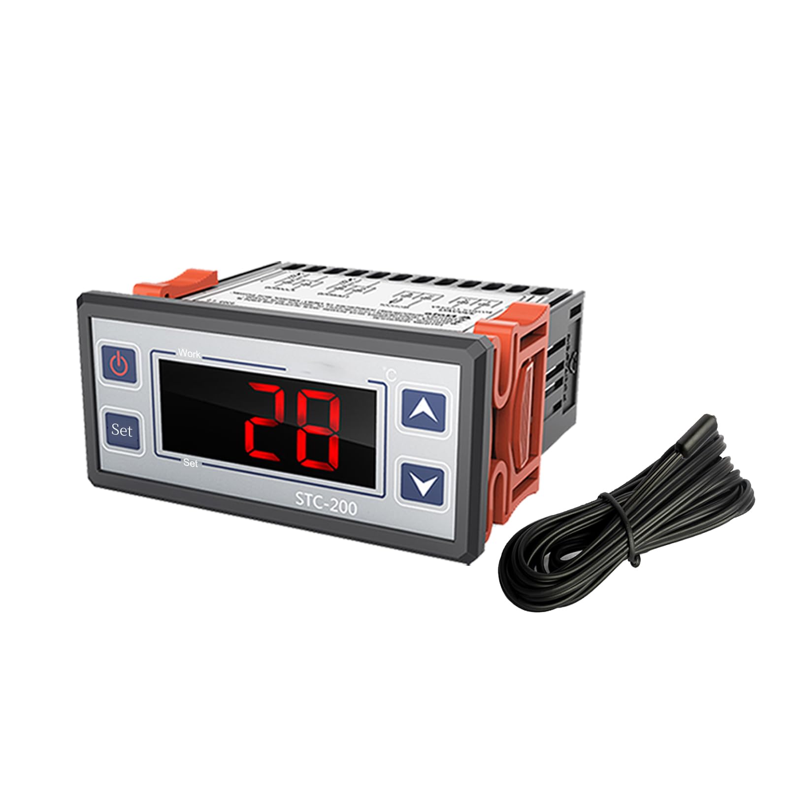 Elitech STC-200+ Régulateur de température numérique avec mode refroidissement/chauffage/alarme, retard du compresseur et réglage de paramètres en 2 étapes, pour réfrigérateur, congélateur, aquarium