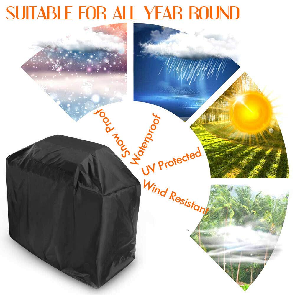 Copertura per Barbecue Extra Large e Resistente, Impermeabile, per Esterni, da Giardino, XXL 190x71x117 cm, Nera