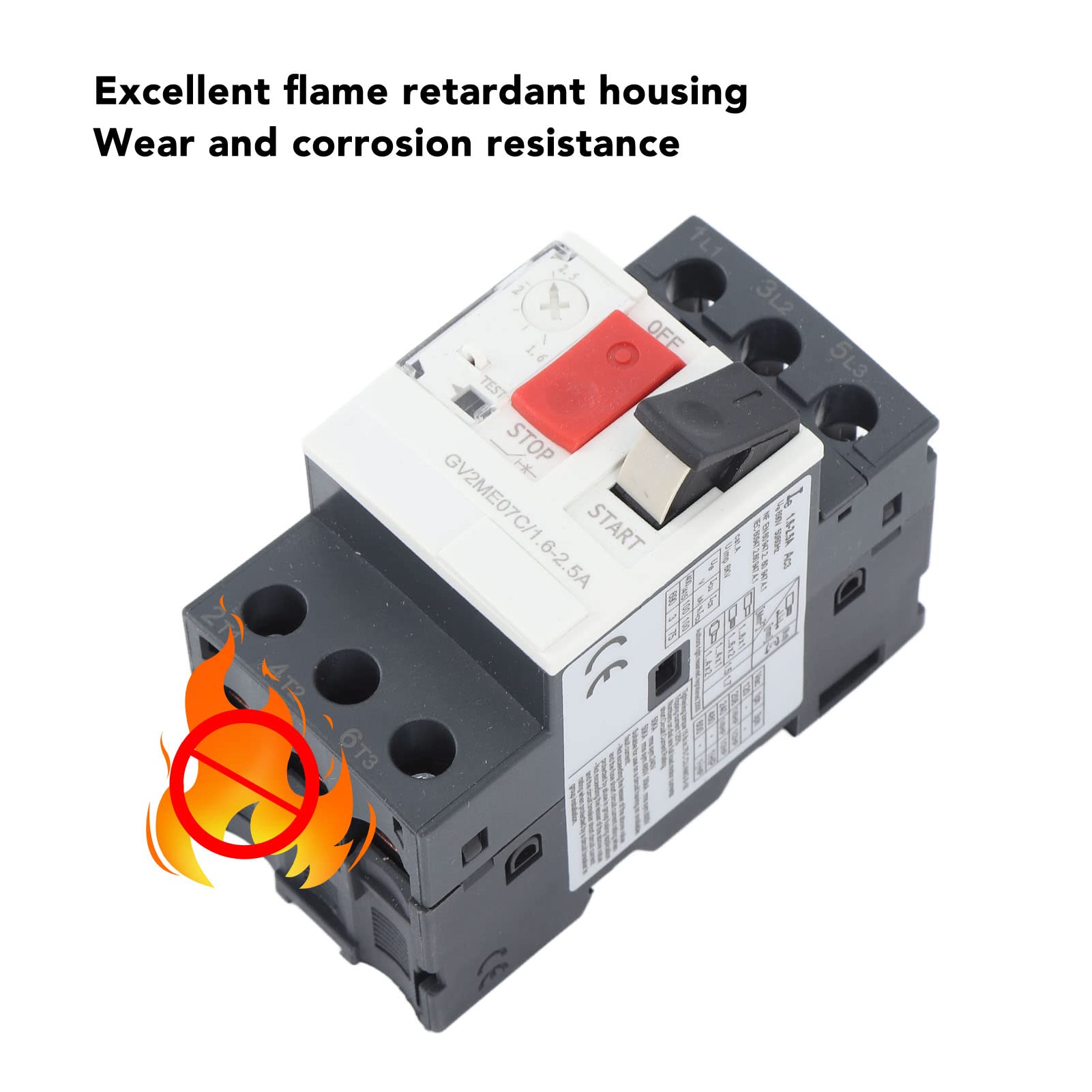 Disjoncteur Moteur AC690V 35MM Rail Mount Motor Starter Protection Switch for Motor Applications (GV2-ME07C 1.6-2.5A)