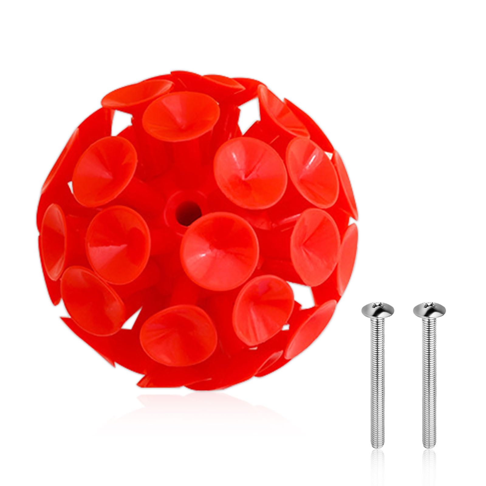 Foycow Retriever Suction Cup Ball, Securely Attaches to M5 Pole, Retrieves Discs from Trees and Shrubs. Suction Ball Attachment Only(red), Does not Include Pole