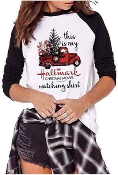 Christmas Graphic Baseball Tee Shirts 