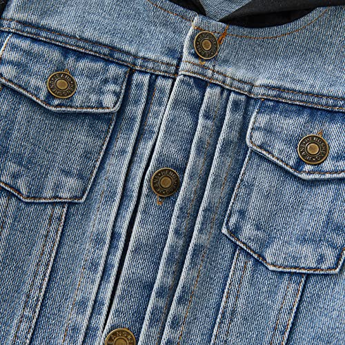 Tinxiea Kids Toddler Baby Denim Jackets Button Down Jeans Coat Ripped Top Fall Cowboy Outwear Clothes For Girls Boys Casual (Hoodies Blue, 18-24 Months) #TOP5