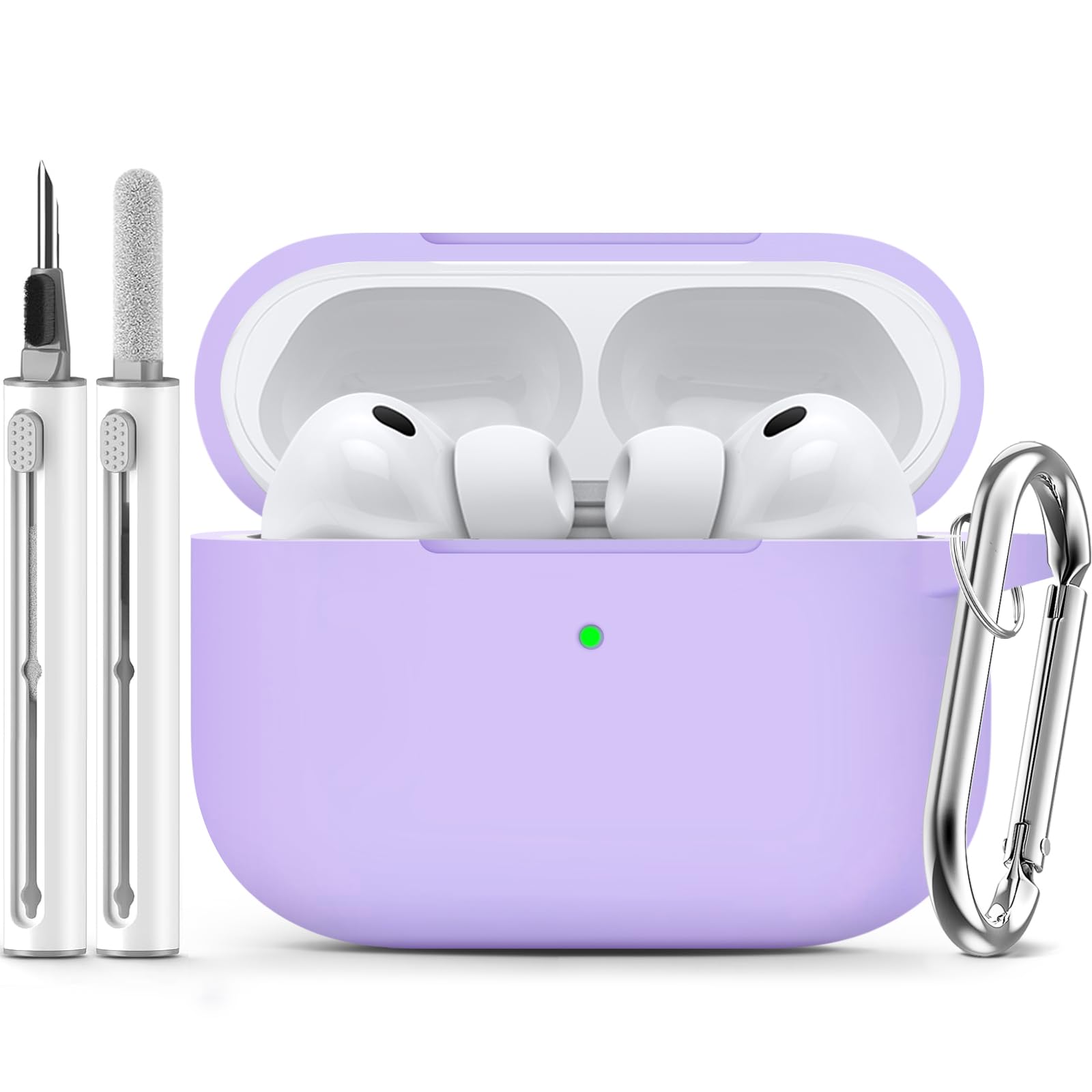 Inesore Compatible with AirPods Pro 3 Case with Cleaning Kit, Silicone Protective Case Cover for Apple Air Pods Pro 3rd (2025), Unisex Design - Black — view 15