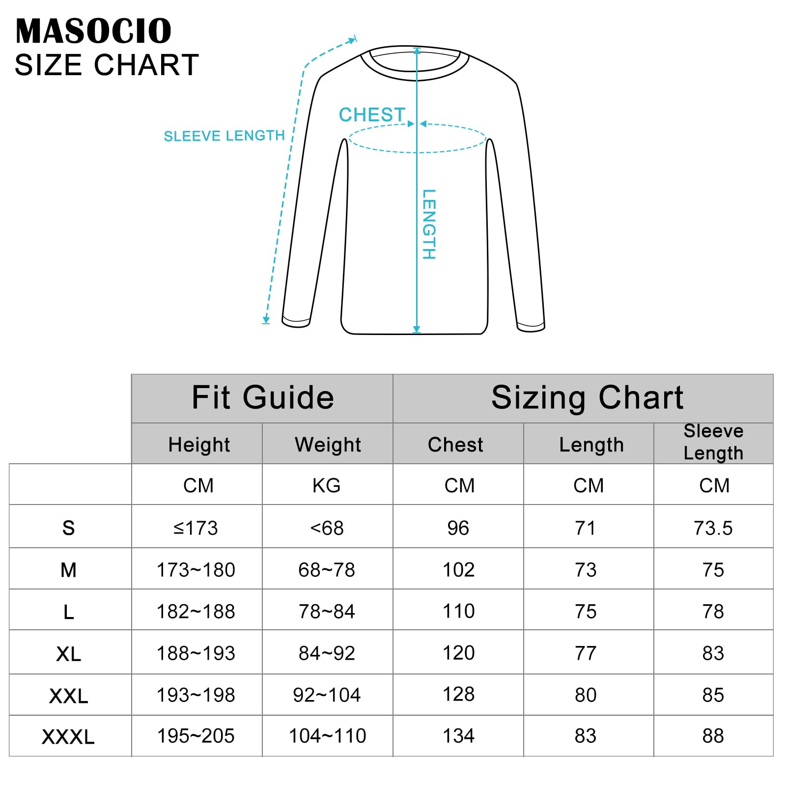 MASOCIO 2 Piezas Camiseta Proteccion Solar Hombre Manga Larga UPF 50＋ Secado Rápido Transpirable para Surf Natacion Running