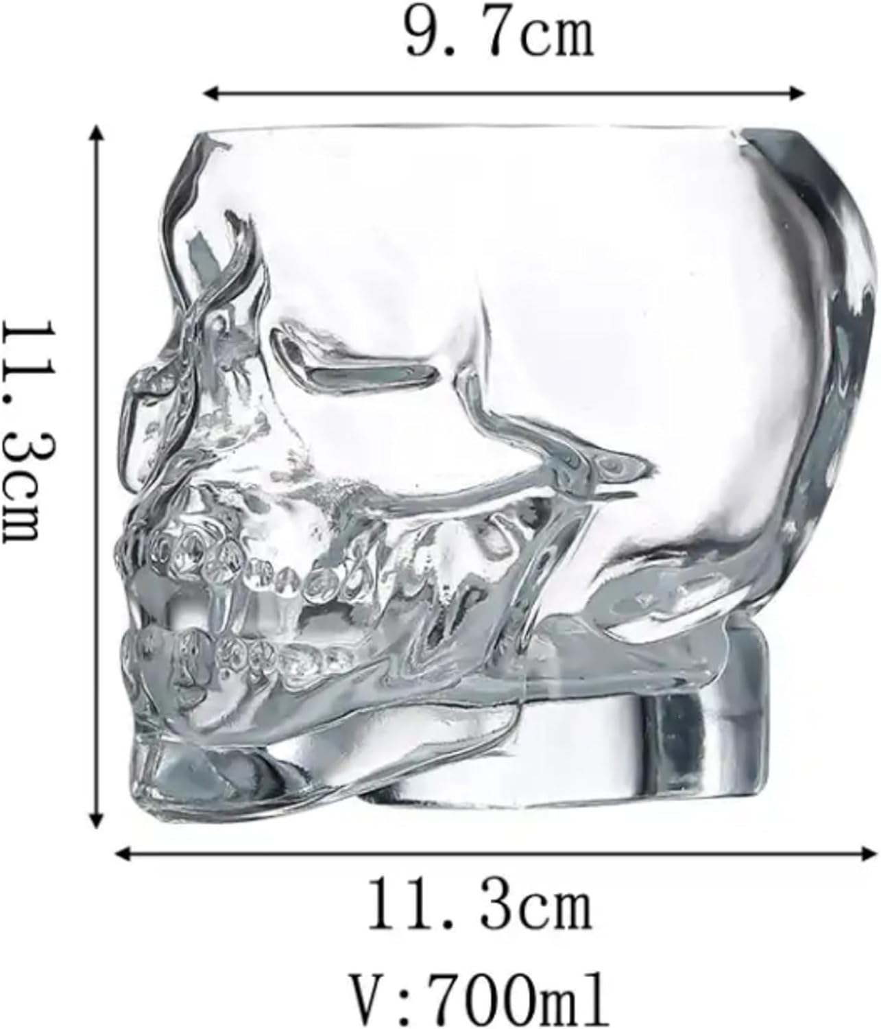 700ML 24oz 4pcs Skull Wine Glass Cup Funny Large Glasses, Drinking Glass Vodka Spirits Cup Glass Halloween Decorations Gifts Halloween Themed Party Holiday Gifts New Skull Cup 4set - Image 9