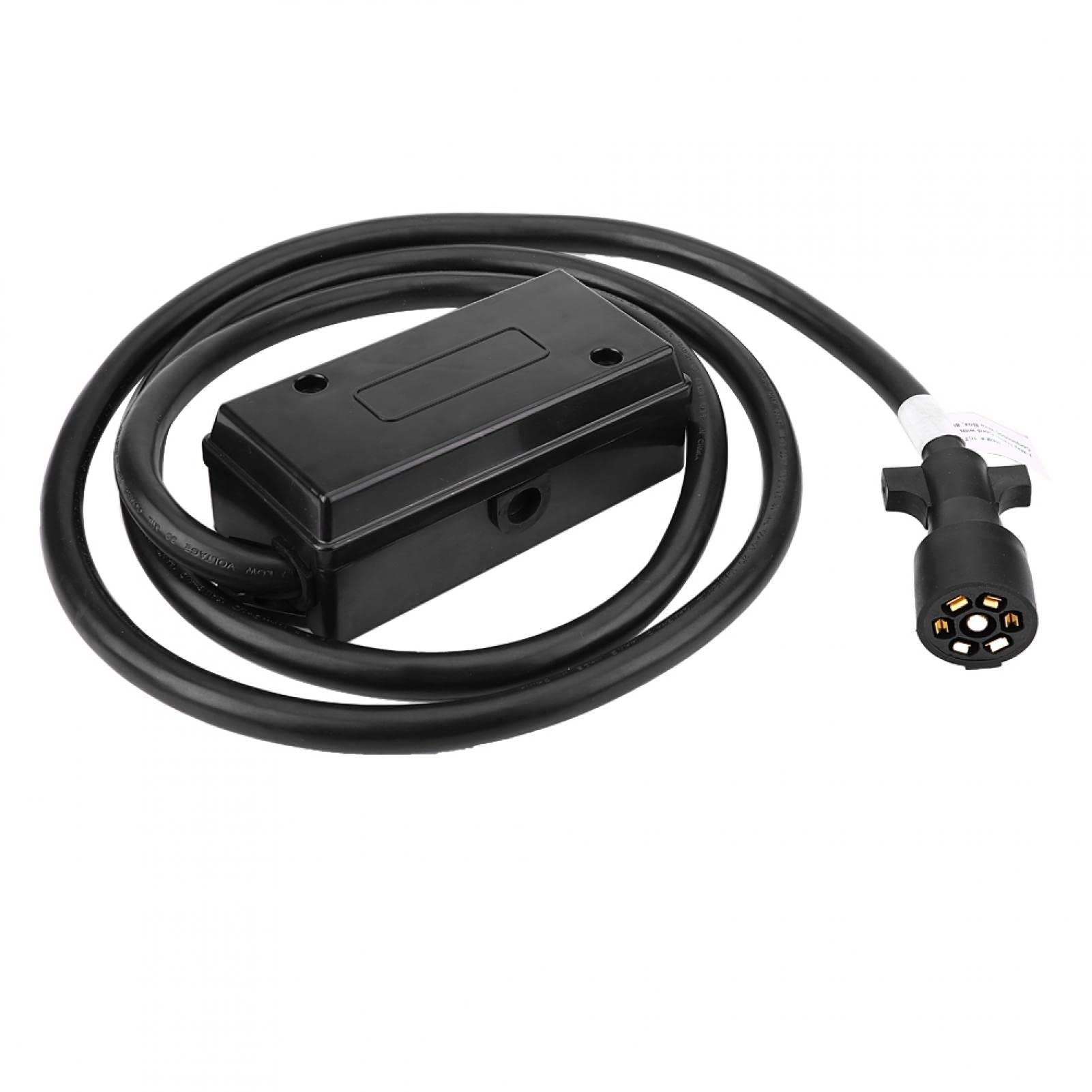 Cable de enchufe para remolque, resistente, de 7 vías, cable de remolque en línea con caja de conexiones de 7 pandillas con cable de 8 pies, adecuado para remolques Rvs, caravanas, camiones de comida,