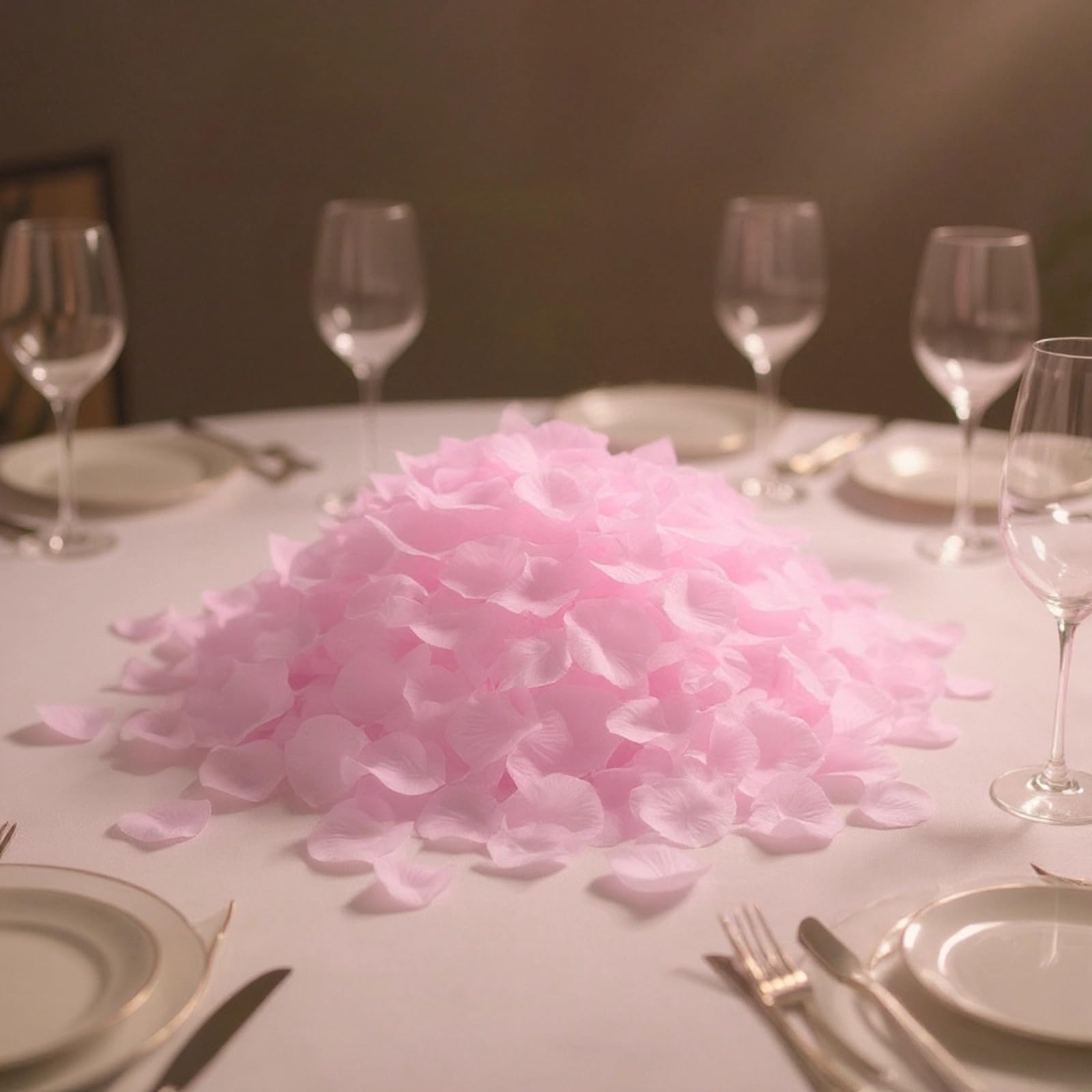 6000 Stück Künstliche Rosenblätter Konfetti, Hellrosa Polyester Rosenblätter für Romantische Hochzeiten, Brautduschen, Valentinstag, Heiratsanträge und Besondere Anlässe