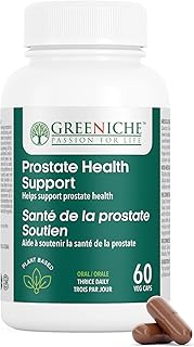 Greeniche Prostate Health Support 60 caps, Prostate & Bladder Support, Relief in Urination Urgency & Urological Symptoms, Reduces Frequency, Urgency and Nighttime Urination, Gluten Free, Soy Free, Dairy Free, Non GMO, Halal & Kosher Certified