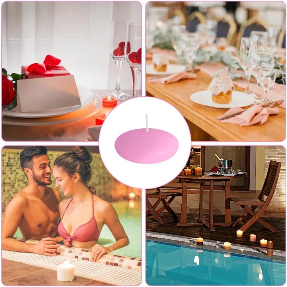 Pack of 90 Pink Floating Candles, Floating Candles, Unscented Floating Candles, Decorative Floating Candles, Floating Candles, for Wedding Pool, Valentine's Day Bath, Christmas Decoration