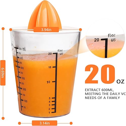 Miniatura 4 de Exprimidor manual de cítricos, exprimidor de mano multifuncional, exprimidor de limón y lima, exprimidor de naranja de capacidad de 20 onzas
