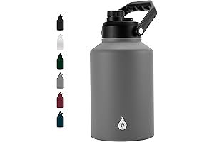 4 Liter Water Bottle - 1 Gallon Dishwasher Safe Grey Jug, Perfect...