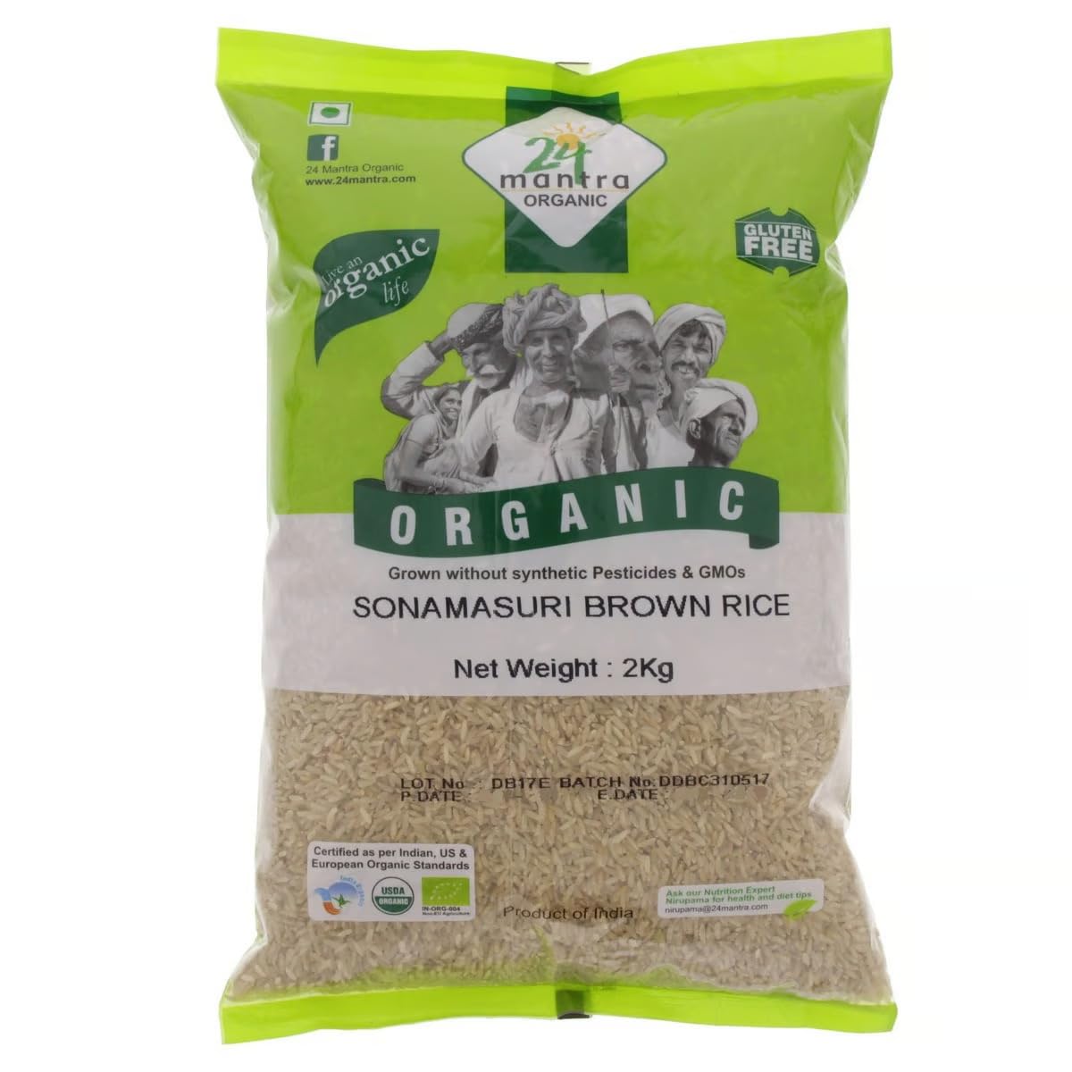 24 mantra organic Sona Masuri Brown Rice 2kg