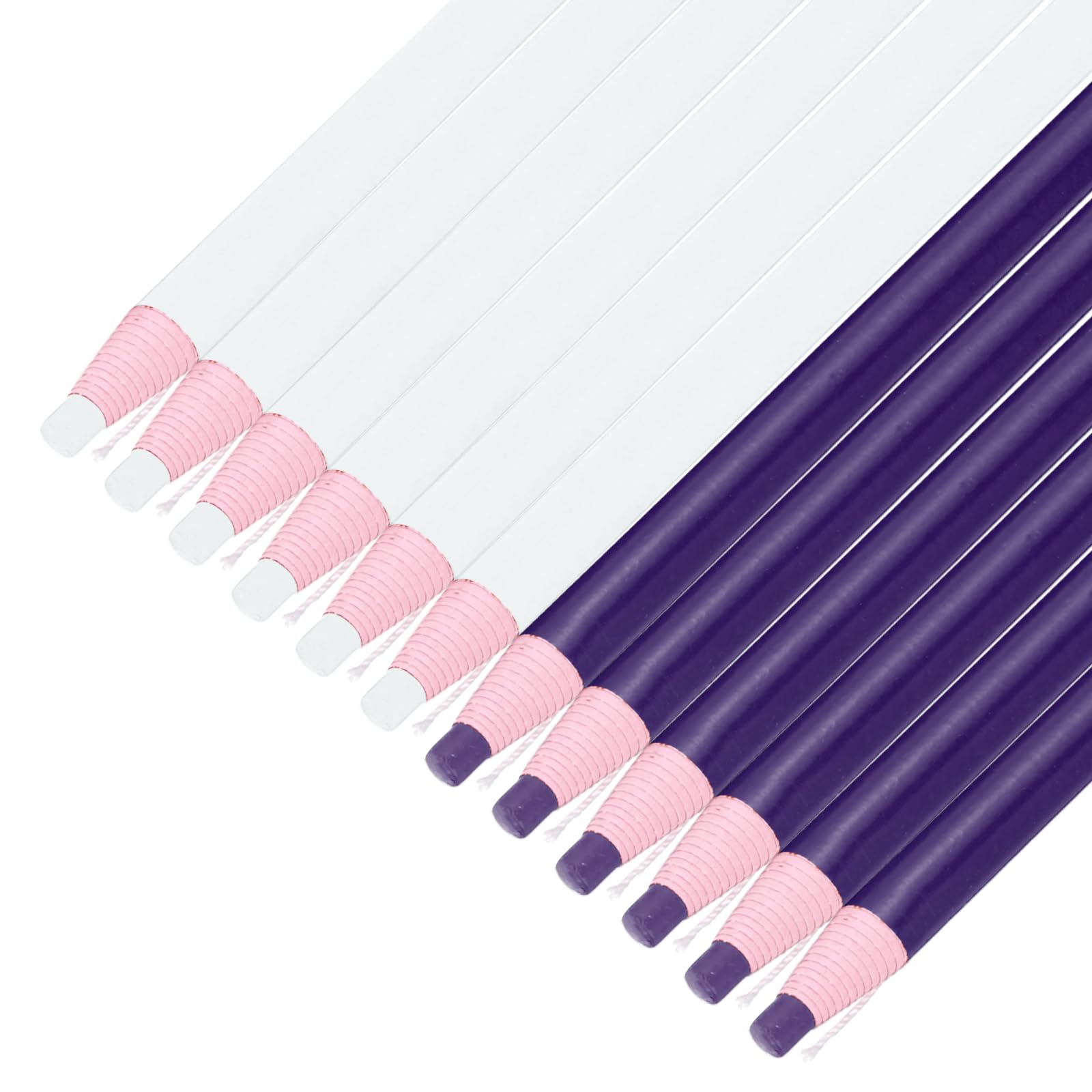 sourcing map 12PCS Peel-Off Grease Pencils, Color China Markers for Glass Metal Plastic Paper, Non-Sharpening Wax Pencils for Coloring Drawing Marking, Purple & White