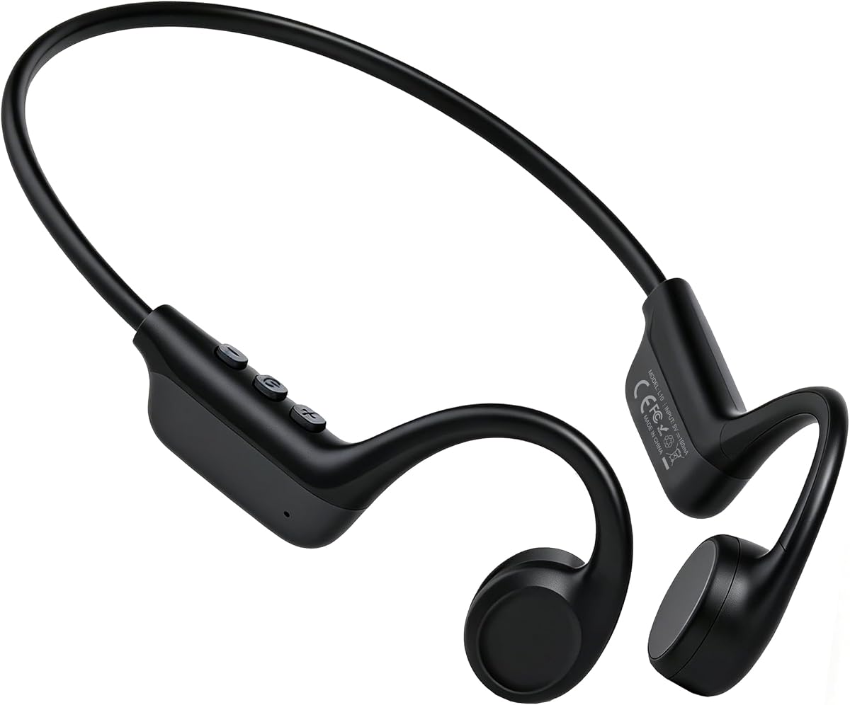 2026 Bone Conduction Headphones, Bluetooth 6.0 Open Ear Headphones，Wireless Sports Earphones IPX5 Waterproof, 10H Long Battery Life Playtime for Running，Cycling，Gym (Gray-Black)